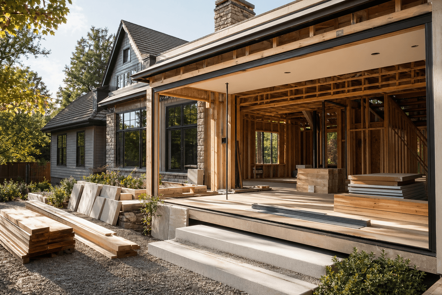 High-end residential renovation project in progress